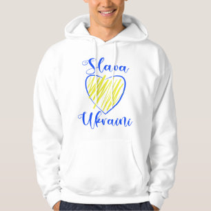 Veste À Capuche Slogan Slava Ukraini Gloire à l'Ukraine cœur