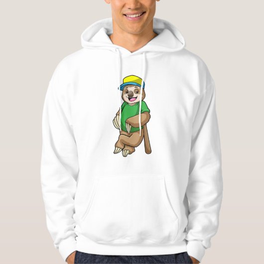 Veste À Capuche Sloth au baseball avec batte de baseball (Devant)