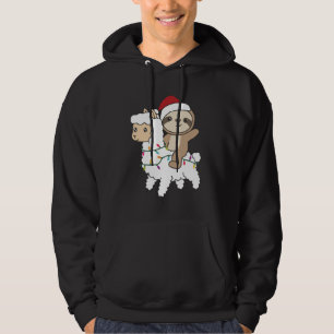 Veste À Capuche Sloth Lama Noël Neige Animaux d'hiver