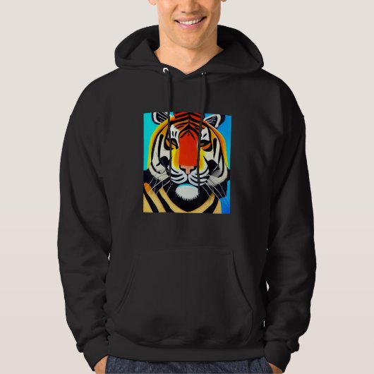 Veste À Capuche Smileteesanim  Cool Tiger Cubism Art (Devant)