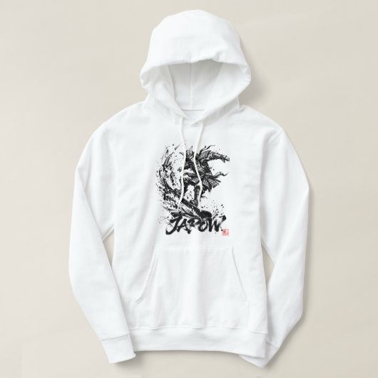 Veste À Capuche Snowboard Brush Art - Snowboarder Samurai (Design devant)