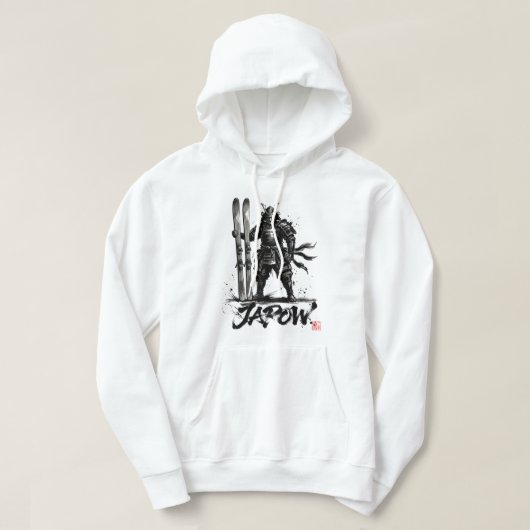 Veste À Capuche Snowboard Brush Art - Standing Samurai Ski (Design devant)