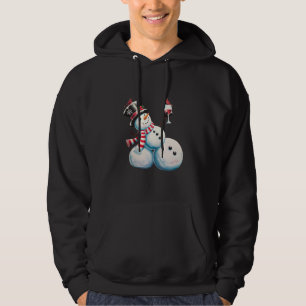 Veste À Capuche Snowman Avec Vin Noël Drôle Noël Cadeau de Noël