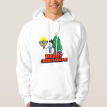 Veste À Capuche Snowman blanc avec Menorah Merry Chrismukah<br><div class="desc">Fun bonhomme de neige tenant une menorah avec un sapin de Noël - vous souhaitant un joyeux Chrismukkah sur un sweat - shirt à capuche blanc.</div>