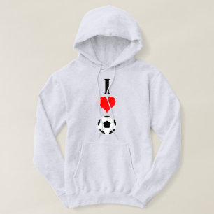 Veste À Capuche Soccer Amoureux de football masculin "I Love/Heart