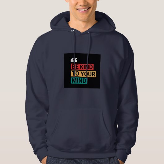 Veste À Capuche " Sois gentil avec toi " - Navy Blue (Devant)