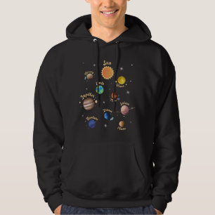 Veste À Capuche Solar System Planets Kids Knowledge Outer Space T-