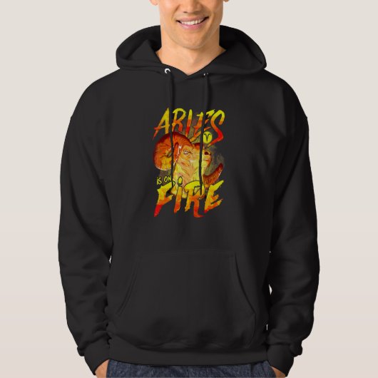 Veste À Capuche Sonnette Zodiaque Aries En Astrologie Du Feu (Devant)