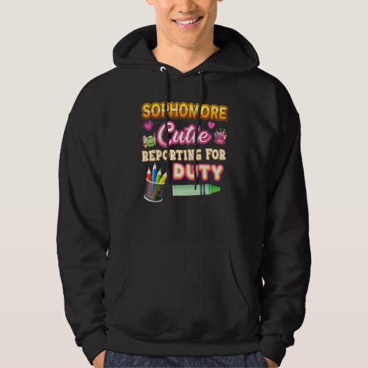 Veste À Capuche Sophomore Cutie Reporting Pour L'Enseignant De Ser (Devant)