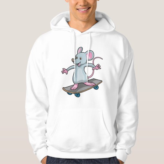 Veste À Capuche Souris en skate avec skateboard (Devant)
