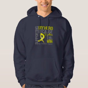 Veste À Capuche Soutenant mon héros - conscience de cancer du