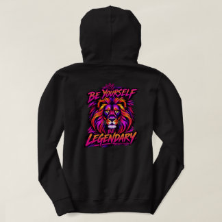 Veste À Capuche Soyez vous-même, soyez légendaire, lion orange et