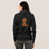 Veste À Capuche Spaniel Cavalier King Charles Ruby assis (Dos entier)