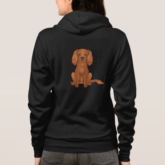 Veste À Capuche Spaniel Cavalier King Charles Ruby assis (Dos)