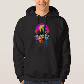 Veste À Capuche Spectre de Zombie Crâne Cimetière Effrayant Goth C