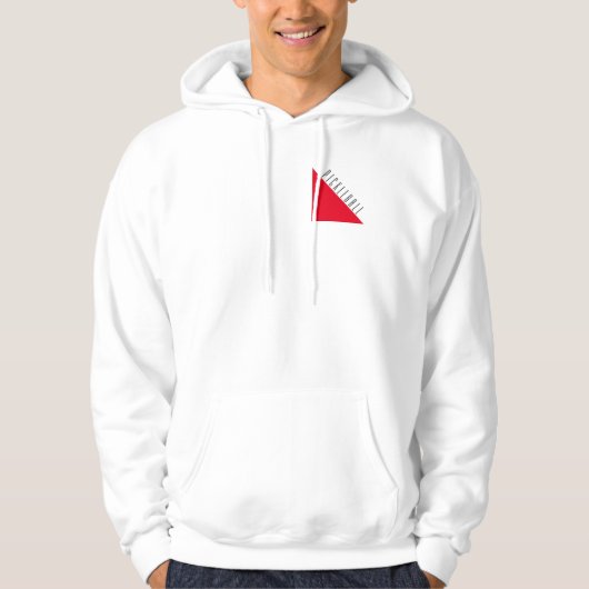 Veste À Capuche Sporty Bright Red Pickleball Texte Logo Sur Blanc (Devant)