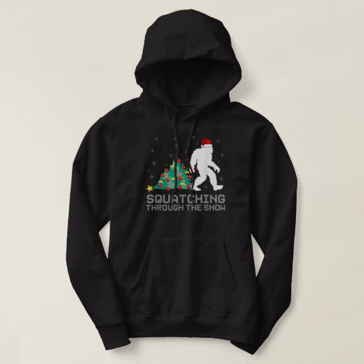 Veste À Capuche Squatching à travers la neige - Bigfoot (Design devant)