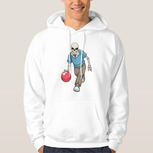 Veste À Capuche Squelette au bowling avec boule de bowling (Devant)