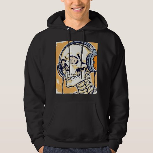 Veste À Capuche Squelette avec casque audio (Devant)