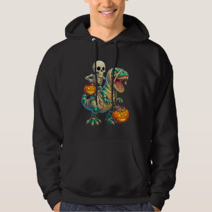 Veste À Capuche Squelette Fantaisiste à Cheval sur un T-Rex Momie