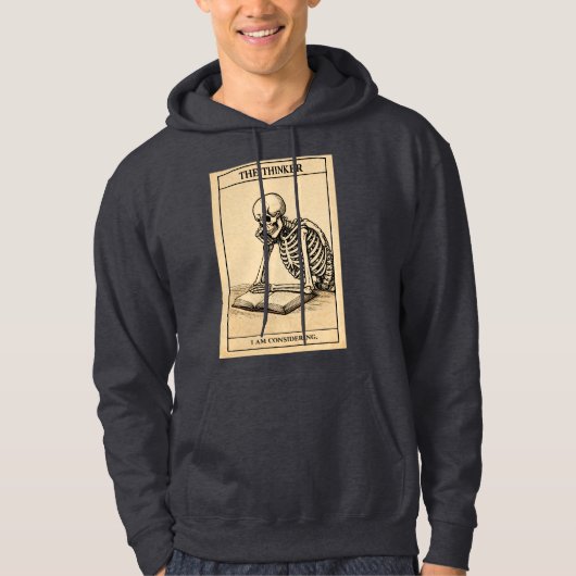 Veste À Capuche Squelette penseur (Devant)