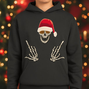 Veste À Capuche Squelette Père Noël avec cornes diaboliques