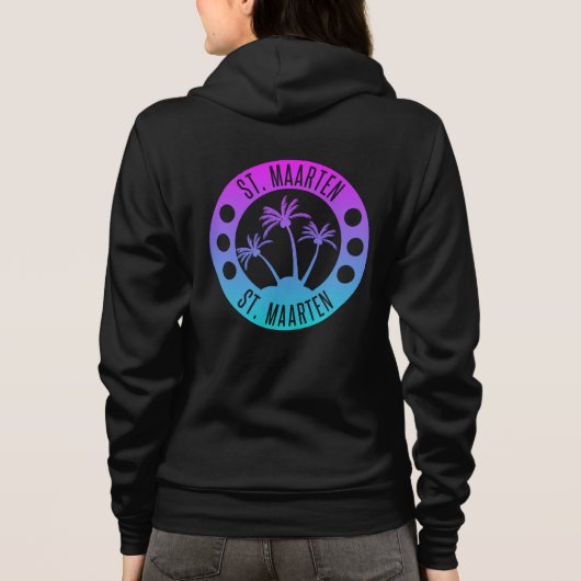 Veste À Capuche St Maarten bleu Dégradé Saint Martin (Dos)
