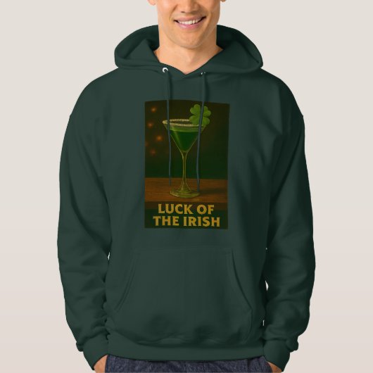 Veste À Capuche St. Patrick's Day Luck Of The Irish Clover Martini (Devant)