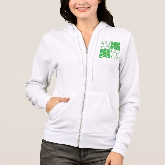 Veste À Capuche St Patricks Day Vert Clover Star Géométrique (Devant)