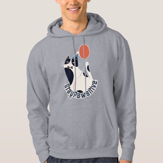 Veste À Capuche Stay Pawsitive Cute Tuxedo Cat Balloon Hoodie (Devant)