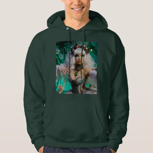 Veste À Capuche Steampunk Victorian Futuristic Green Dancer (Devant)