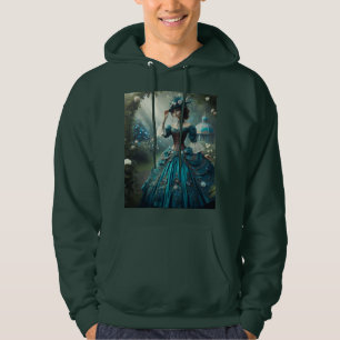 Veste À Capuche Steampunk Vintage Victorian Lady dans un jardin