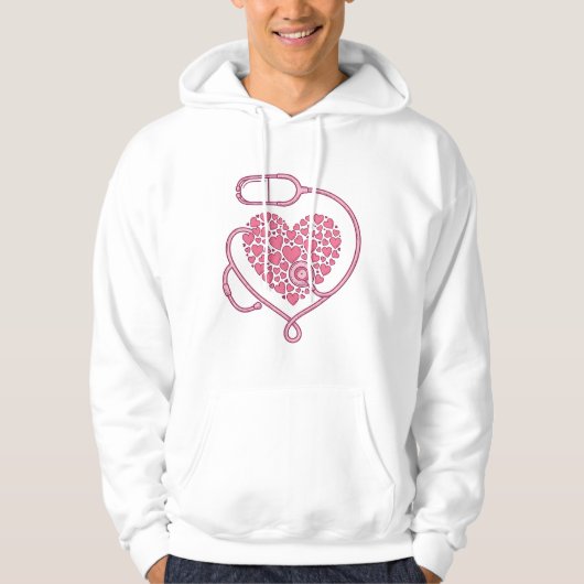 Veste À Capuche Stéthoscope Cardiaque Design de Chemise Vectoriel (Devant)