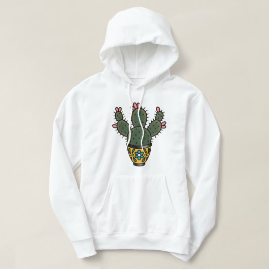 Veste À Capuche Sticker en cactus mignon (Design devant)