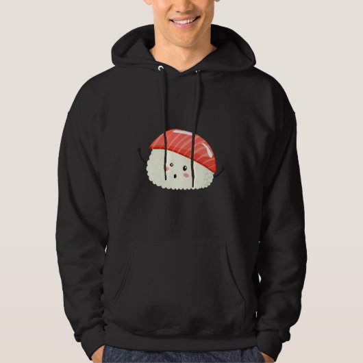 Veste À Capuche Stickers Cute de poisson sushi actif (Devant)