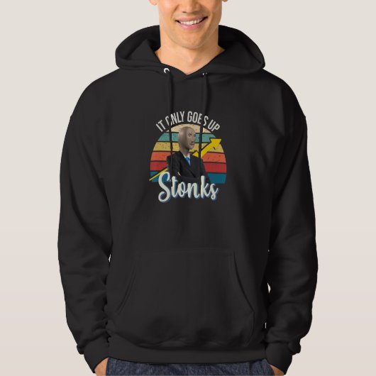 Veste À Capuche Stonks ne fait monter que dank mème man (Devant)