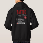 Veste À Capuche Studio Artiste Tattoo tendance noir et rouge (Dos)