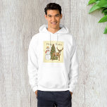 Veste À Capuche Style vintage Joyeux Noël<br><div class="desc">Une scène de noël vintage avec un arbre un bonhomme de neige et un renne. Ce design semble vraiment efficace sur ce Sweat - shirt à capuche Mens</div>