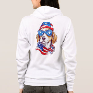 Veste À Capuche Sublimation de chien du 4 juillet-66361