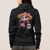 Veste À Capuche Sudadera negra M con catrina reverso (Dos)