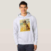 Veste À Capuche Sudadera perro San Bernardo en la playa a pintura (Devant entier)