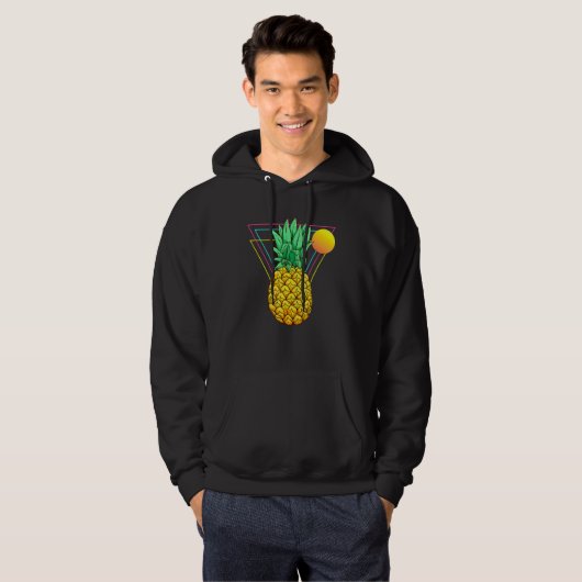 Veste À Capuche Sun Vaporwave Pineapple Exotic Fruit Tropical Summ (Devant entier)