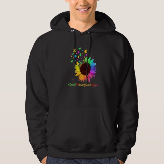 Veste À Capuche Sunflower Autism Awareness Day Accept Understand L (Devant)