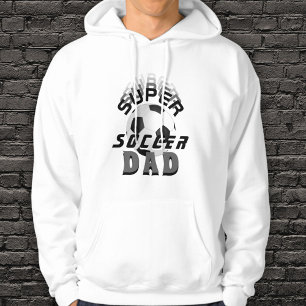 Veste À Capuche Super Soccer Papa Football Sport Père Blanc