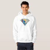 Veste À Capuche Superman S-Shield | Logo gris jaune rouge noir (Devant entier)