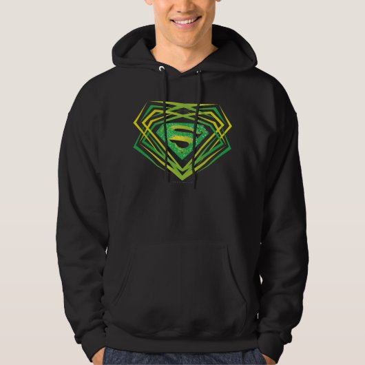 Veste À Capuche Superman Stylisé | Logo Décoratif Vert (Devant)