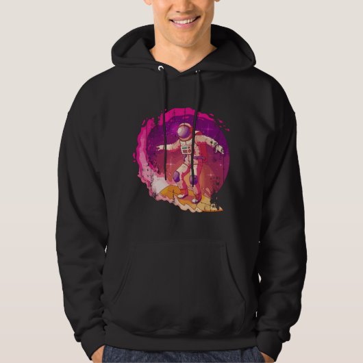 Veste À Capuche Surf de l'espace océan surfeur idée astronaute (Devant)