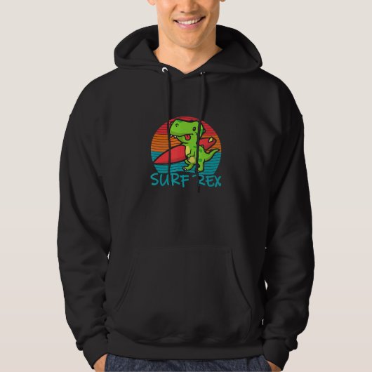 Veste À Capuche Surfer T-Rex - Roulez Dans Les Vagues (Devant)