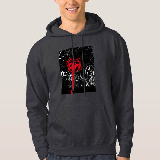 Veste À Capuche sweat-shirt noir inhabituel pour hommes (Devant)