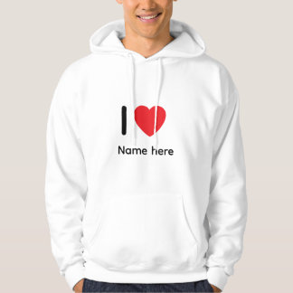 Veste À Capuche Sweat-shirt personnalisé 'Je t'aime' – Cœur avec n